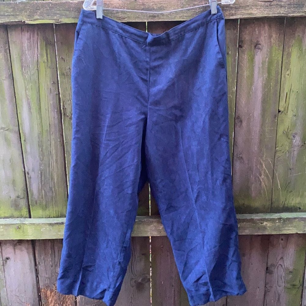 Blue stretch waist pants sz. L petite